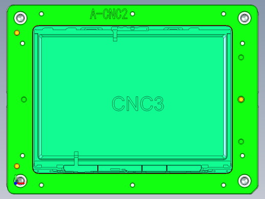 键盘外壳铣四轴侧墙C角治具模型前视缩略图