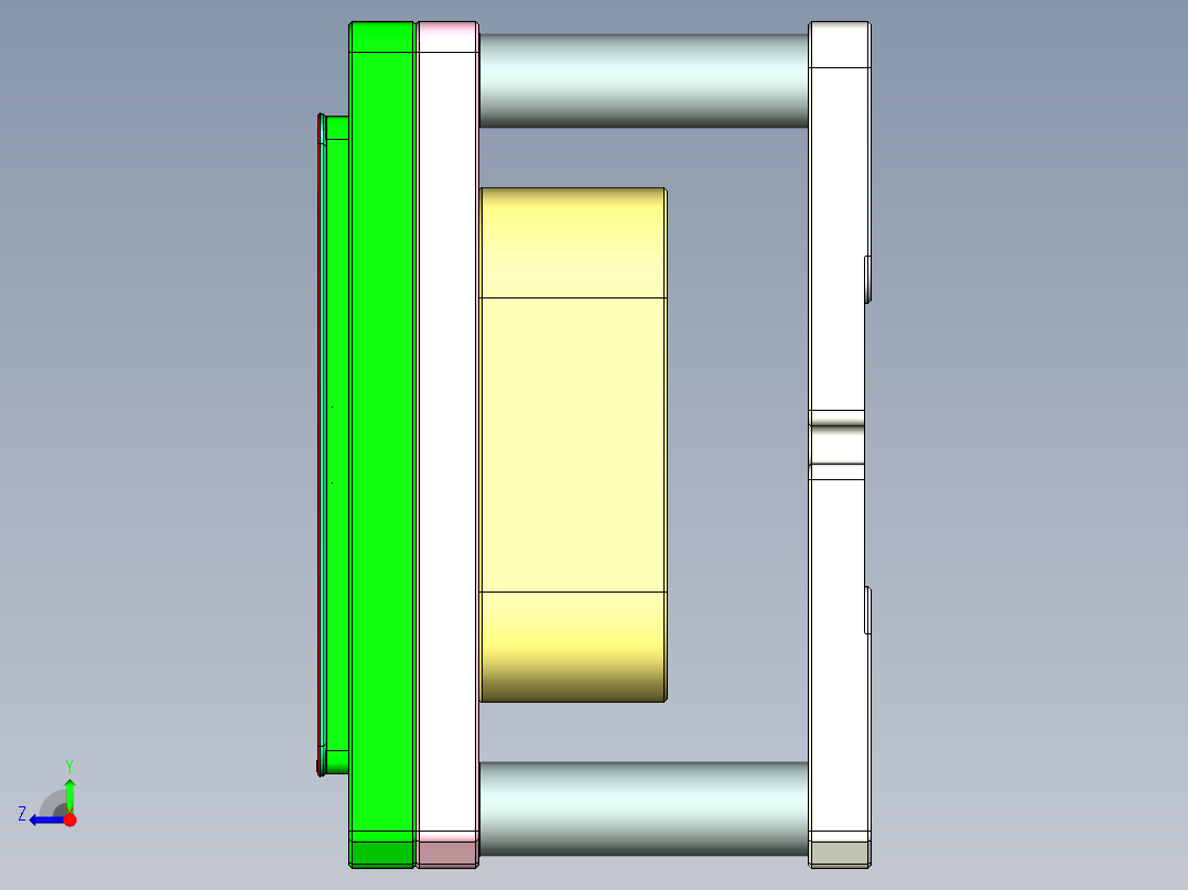 键盘外壳铣四轴侧墙C角治具模型右视图