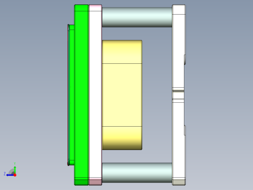键盘外壳铣四轴侧墙C角治具模型右视缩略图