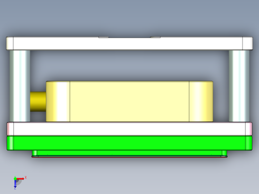 键盘外壳铣四轴侧墙C角治具模型俯视缩略图