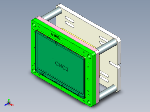 键盘外壳铣四轴侧墙C角治具模型正等轴测缩略图