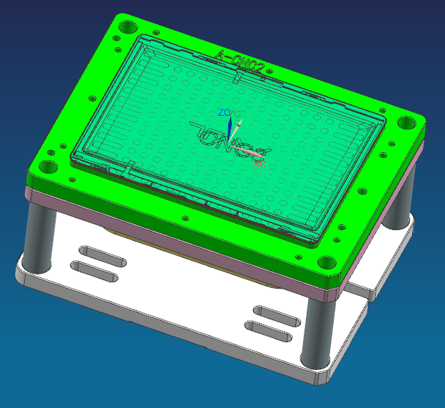 键盘外壳铣四轴侧墙C角治具模型