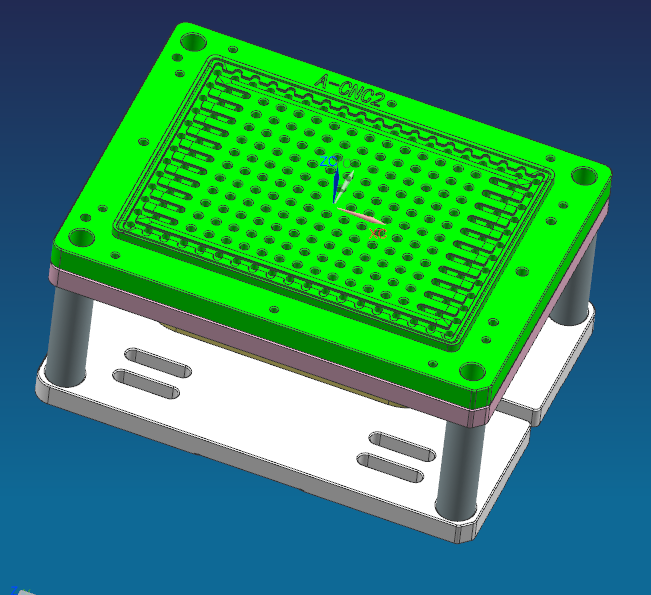 键盘外壳铣四轴侧墙C角治具模型