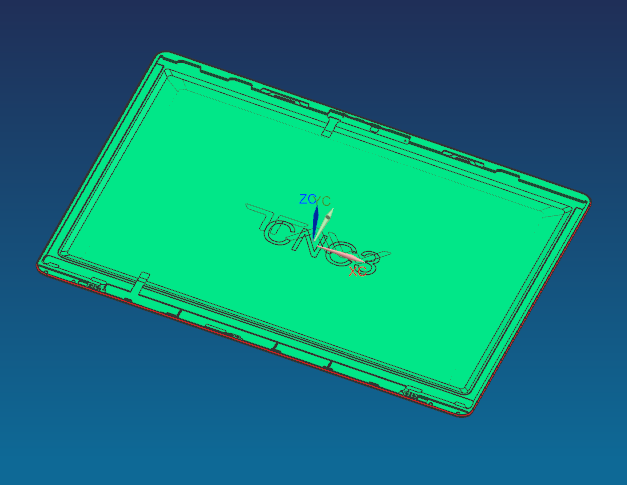 键盘外壳铣四轴侧墙C角治具模型