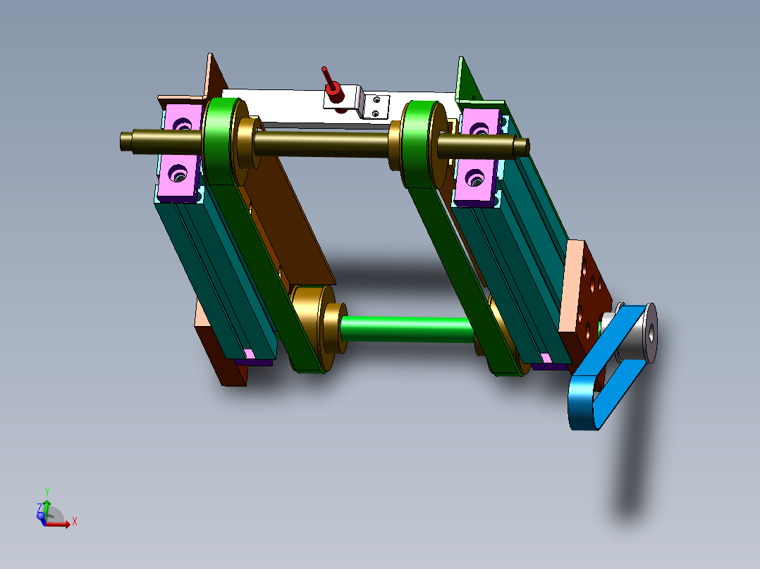 0.42米双皮带输送机构