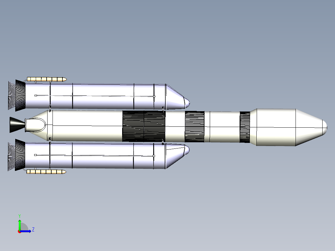 B3003693-GSLV mkIII运载火箭左视图