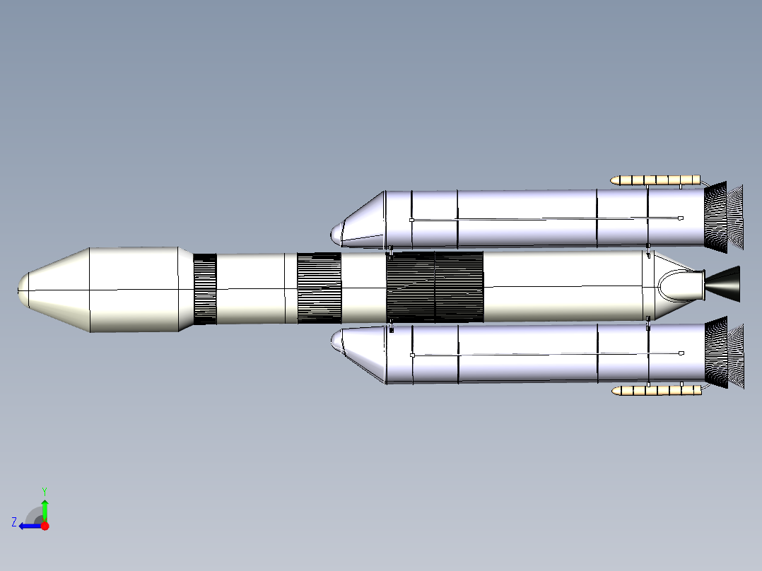 B3003693-GSLV mkIII运载火箭右视图