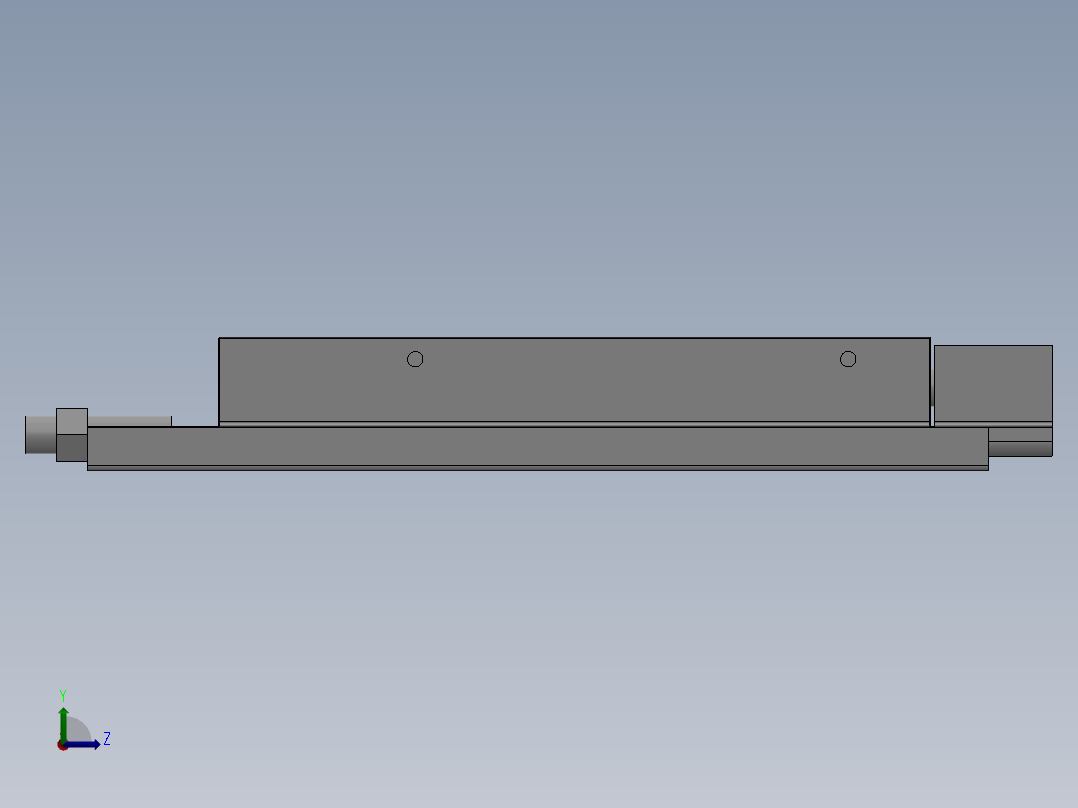 MXQ20 气动滑台（循环式直线导轨）双缸型[MXQ20A-125-ZB5]左视图
