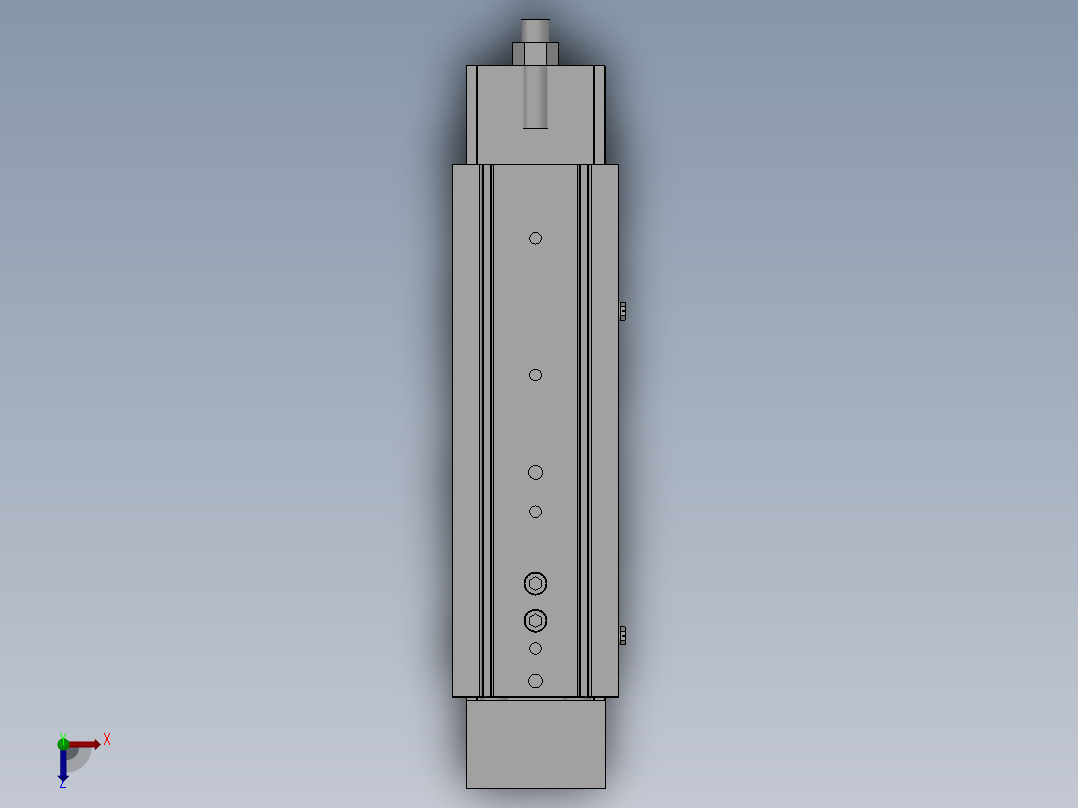 MXQ20 气动滑台（循环式直线导轨）双缸型[MXQ20A-125-ZB5]俯视图