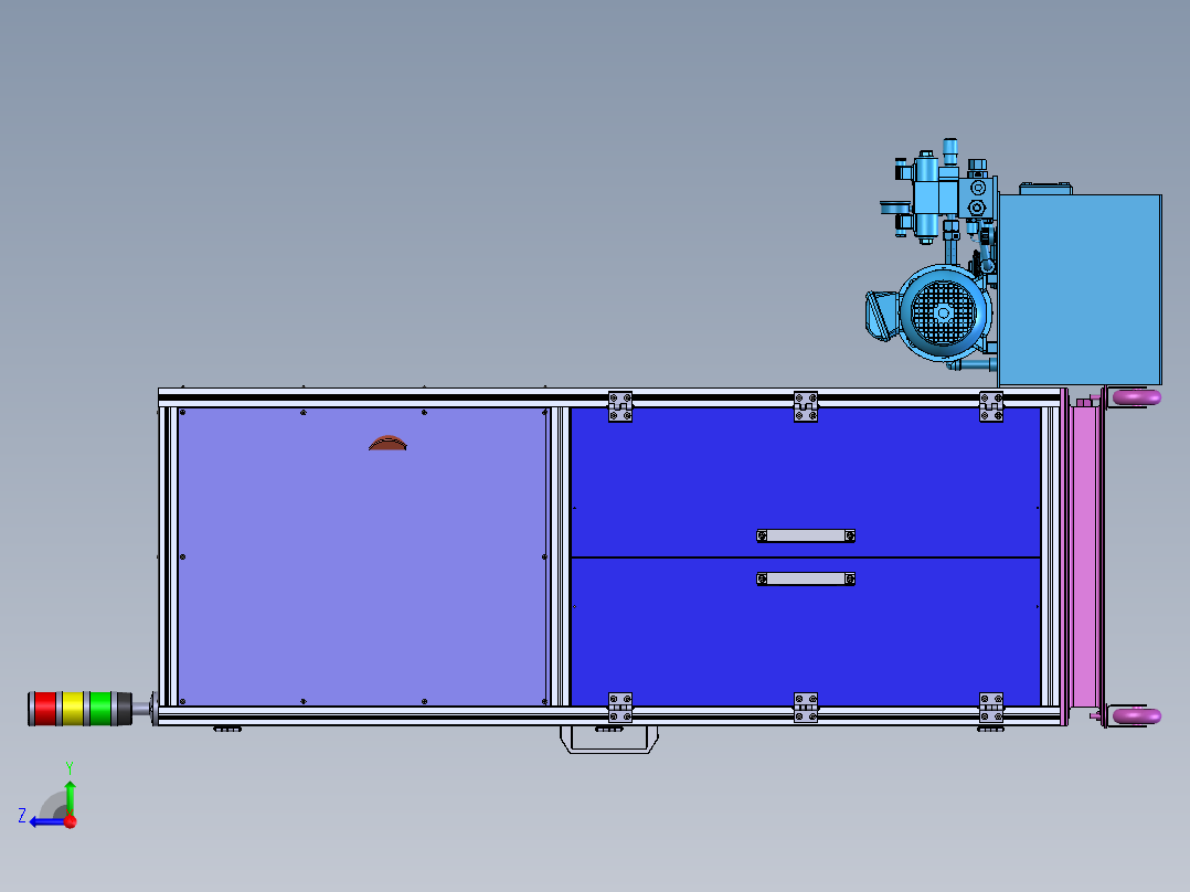 砂砾自动抓取分级检测设备右视图