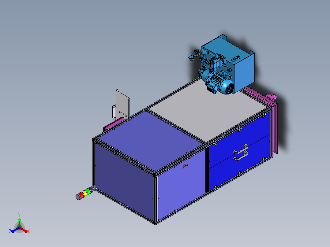 砂砾自动抓取分级检测设备正等轴测图