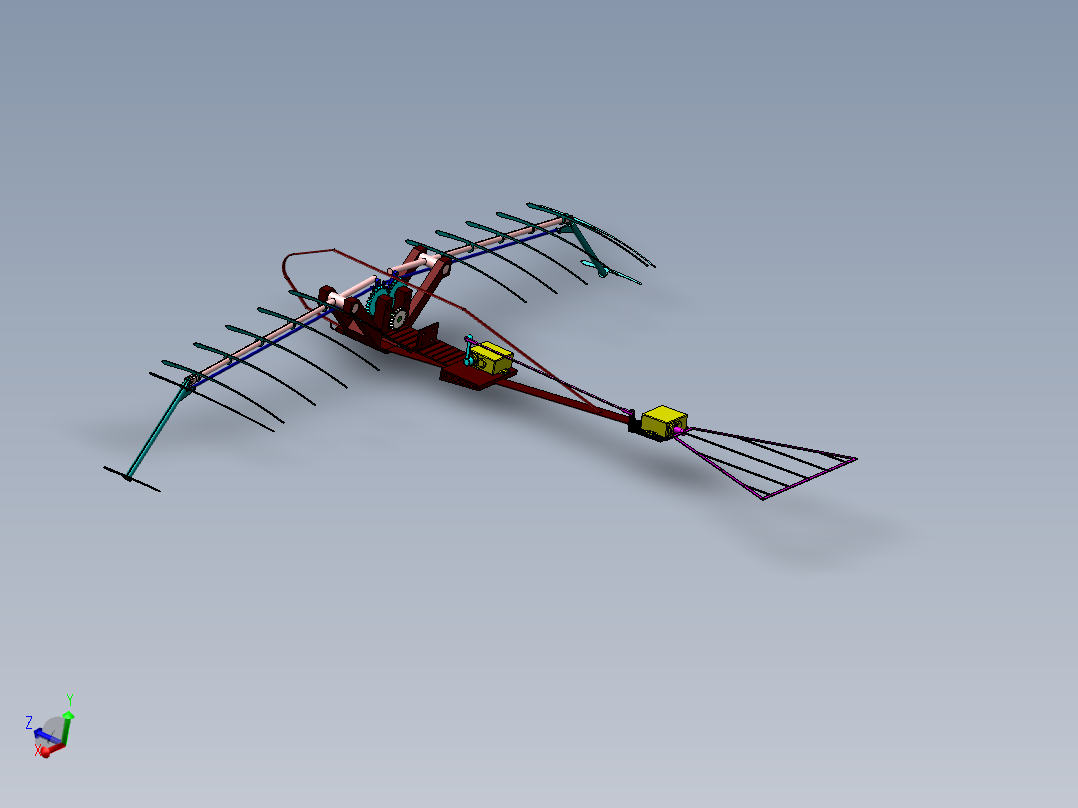 扑翼机 机械仿生鸟结构设计三维模型+仿真
