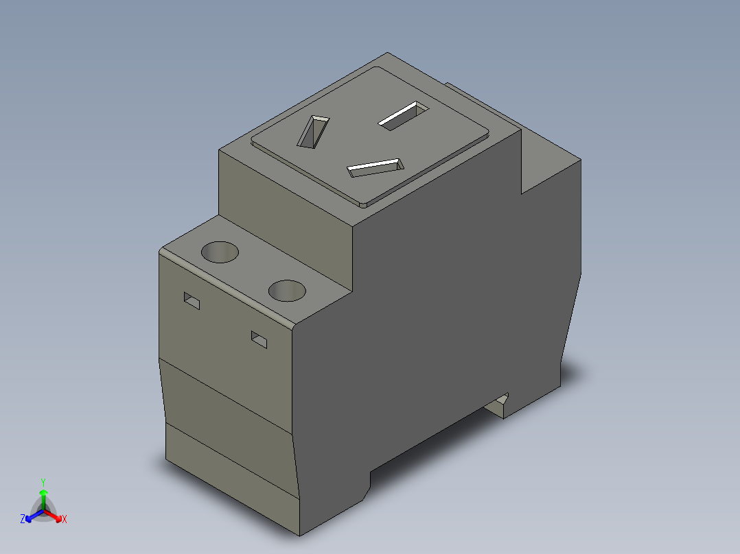 电控柜-111H000519电源插座AC30正等轴测图