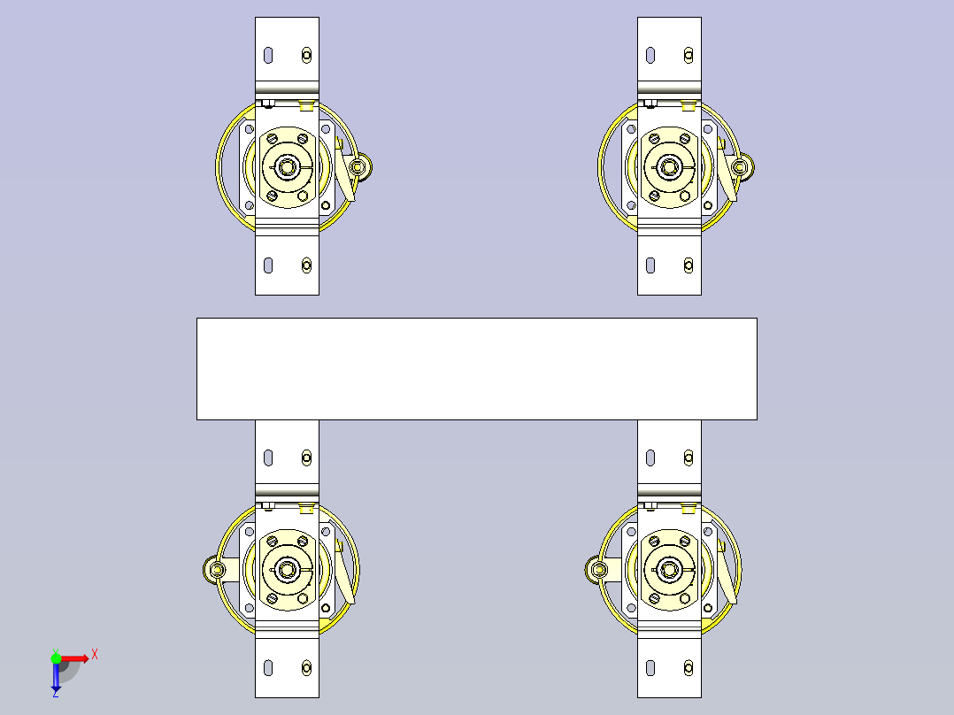 一种工件清洁机构3D图纸俯视图