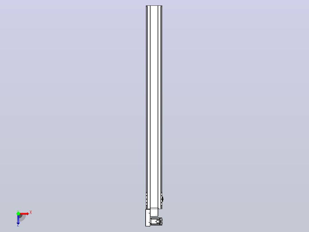 皮带直线轴半封闭可选导轨TPA-HNB-175D-140-L1900-ML-Y-P75-N3俯视图