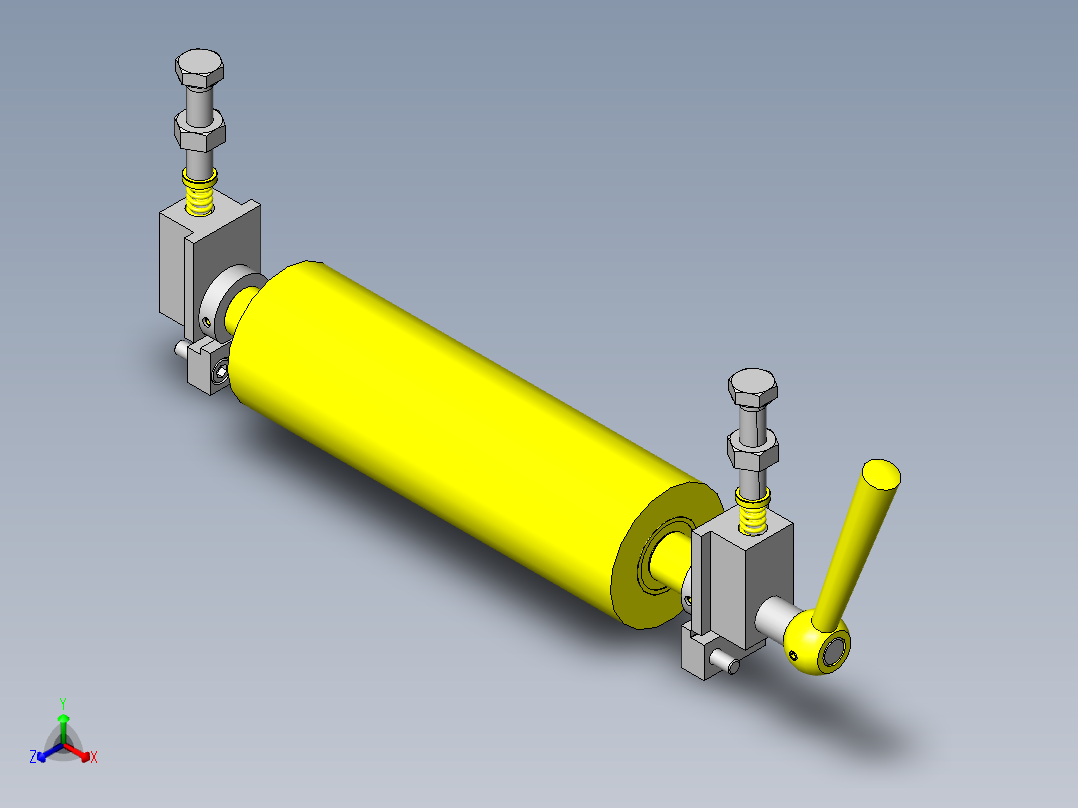 伸出滚轮正等轴测图