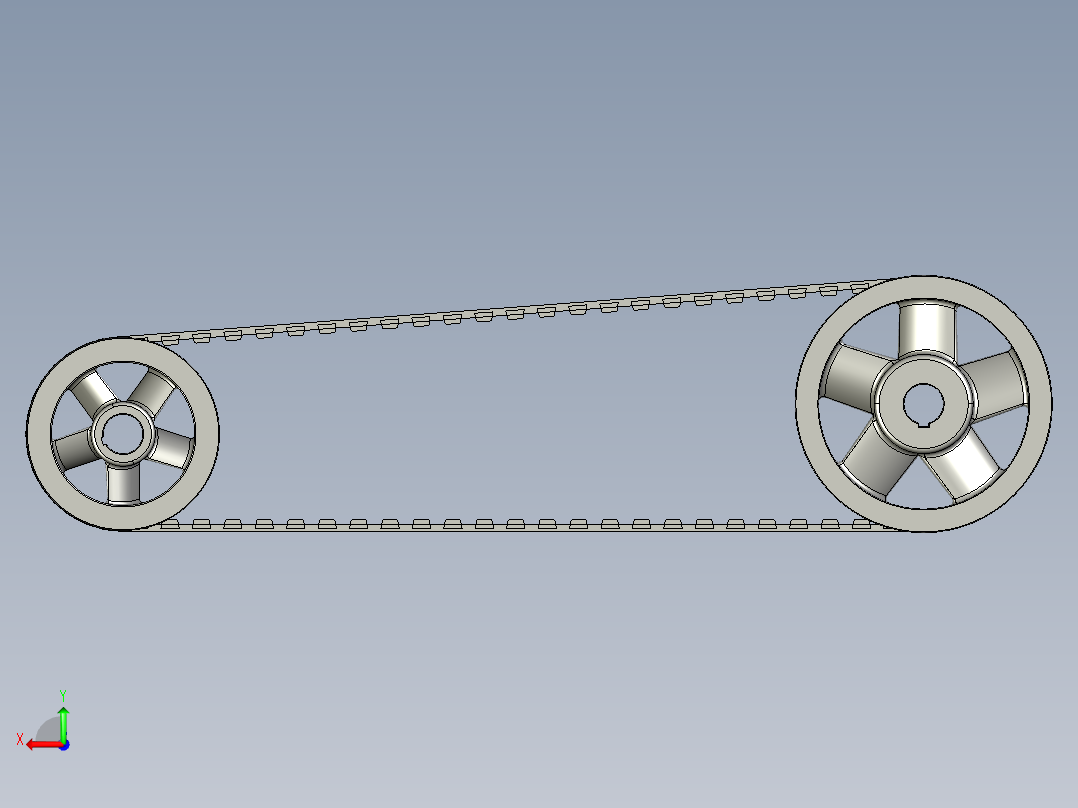 皮带传动3D模型后视图