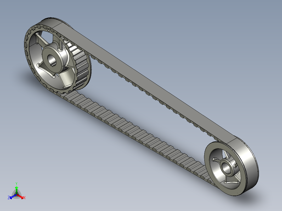 皮带传动3D模型正等轴测图