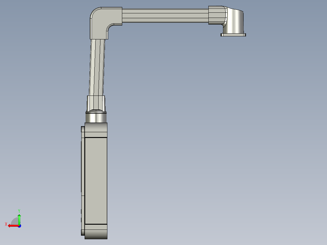工业控制面板3D模型后视图