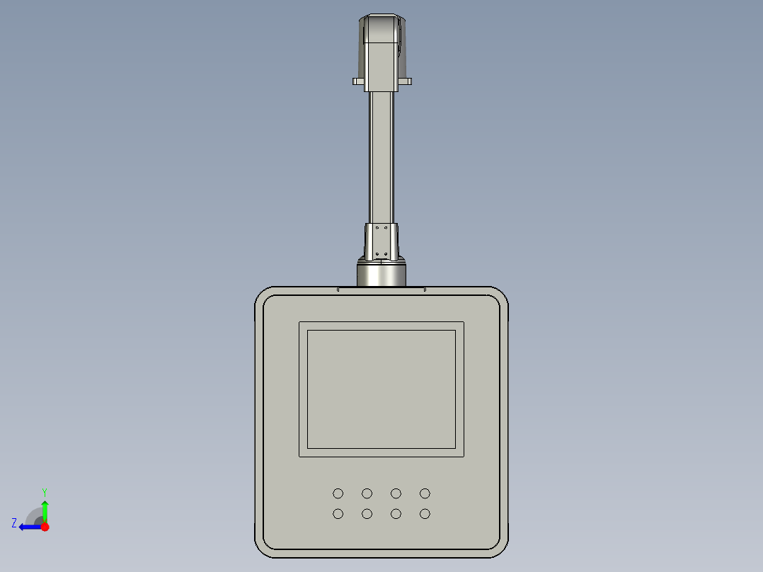工业控制面板3D模型右视图