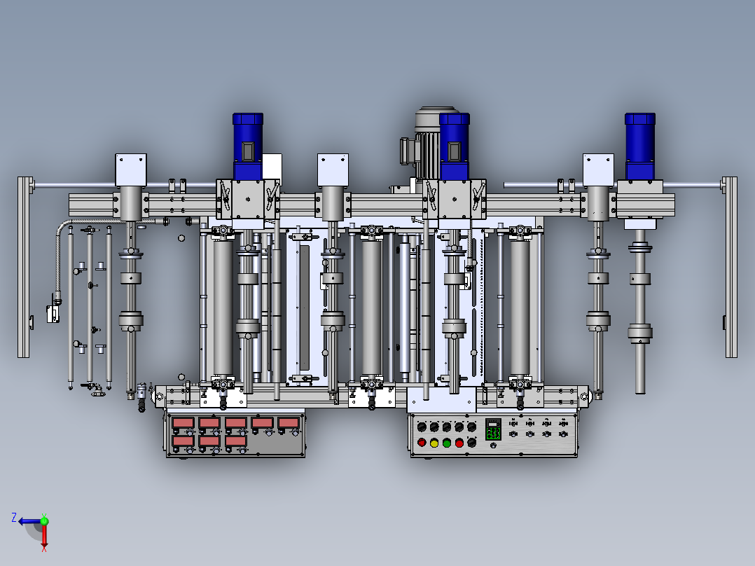 THJ450B.3三座贴合机俯视图