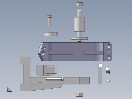 机油泵传动轴支架加工工艺及钻φ11斜孔夹具设计【含三维SolidWorks和UG】左视缩略图