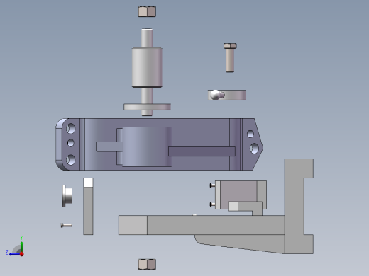 机油泵传动轴支架加工工艺及钻φ11斜孔夹具设计【含三维SolidWorks和UG】右视缩略图