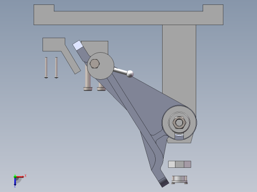 机油泵传动轴支架加工工艺及钻φ11斜孔夹具设计【含三维SolidWorks和UG】俯视缩略图