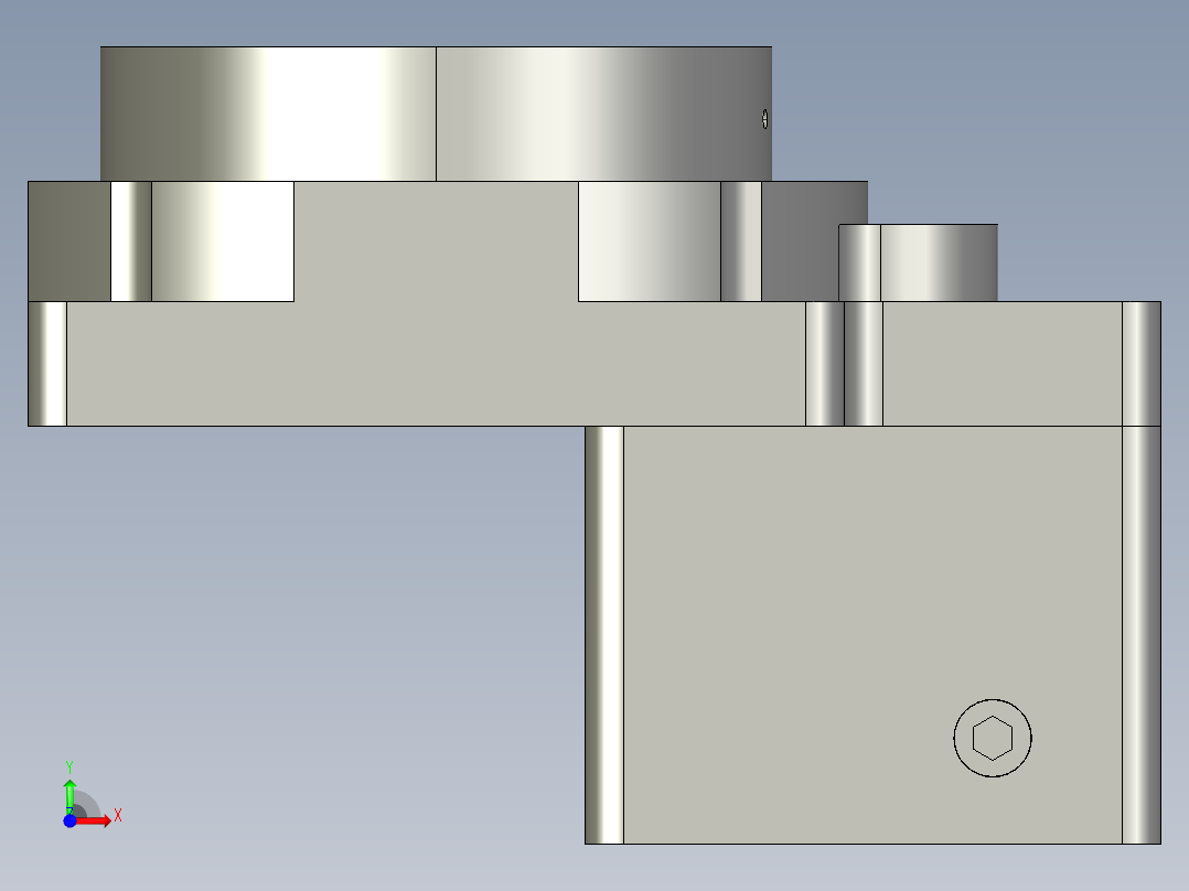 中空旋转平台KFN85-5模型(8-26 38.1-2 4-4.5-47.14-47.14)前视图
