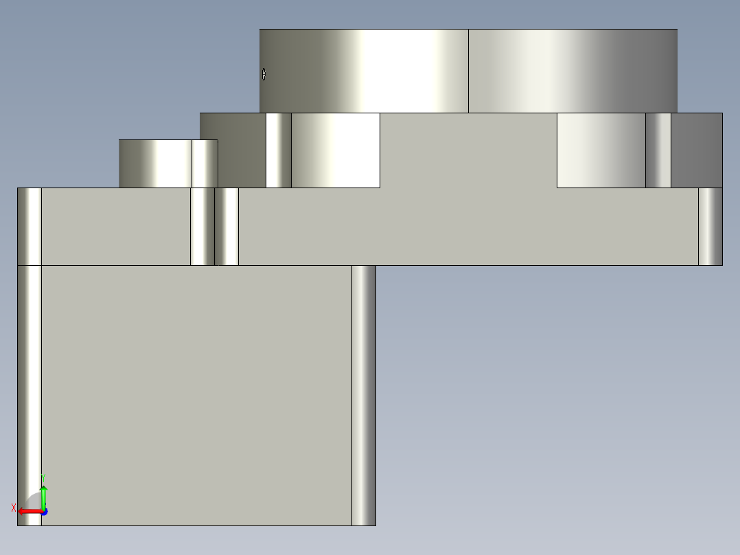 中空旋转平台KFN85-5模型(8-26 38.1-2 4-4.5-47.14-47.14)后视图