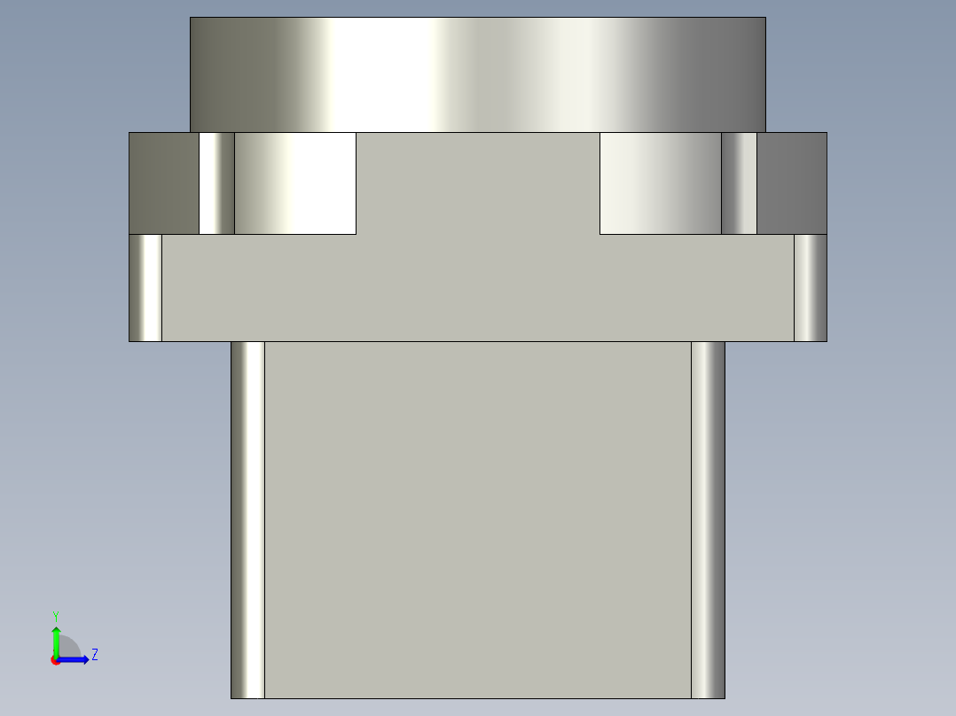 中空旋转平台KFN85-5模型(8-26 38.1-2 4-4.5-47.14-47.14)左视图