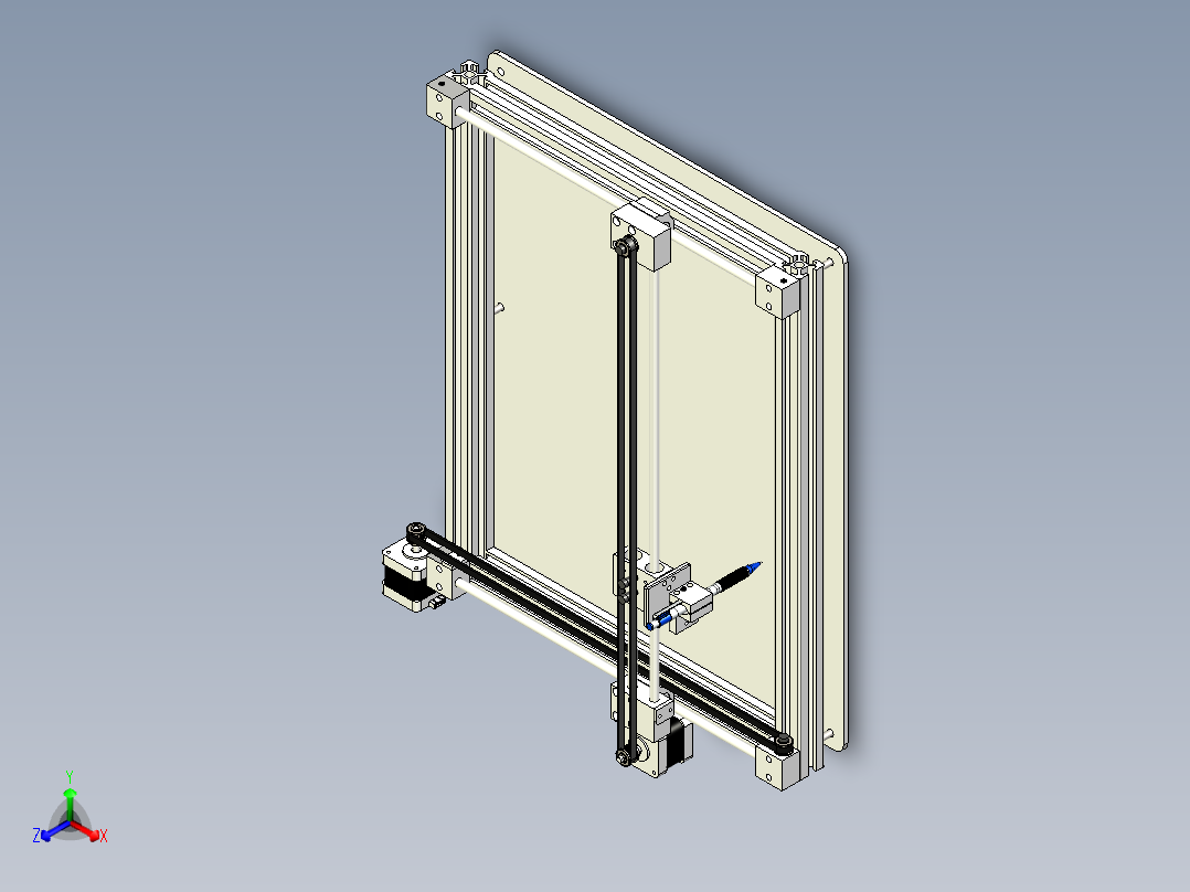 自动写字机模型正等轴测图