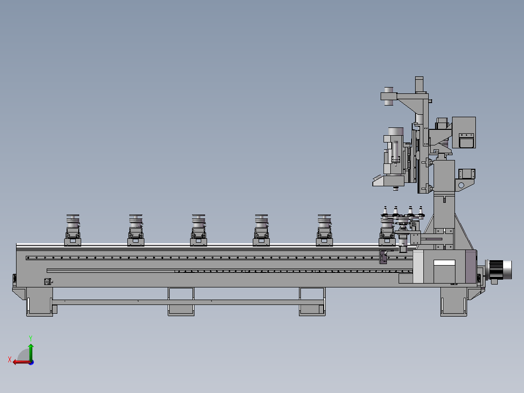 组装门的机械设备后视图