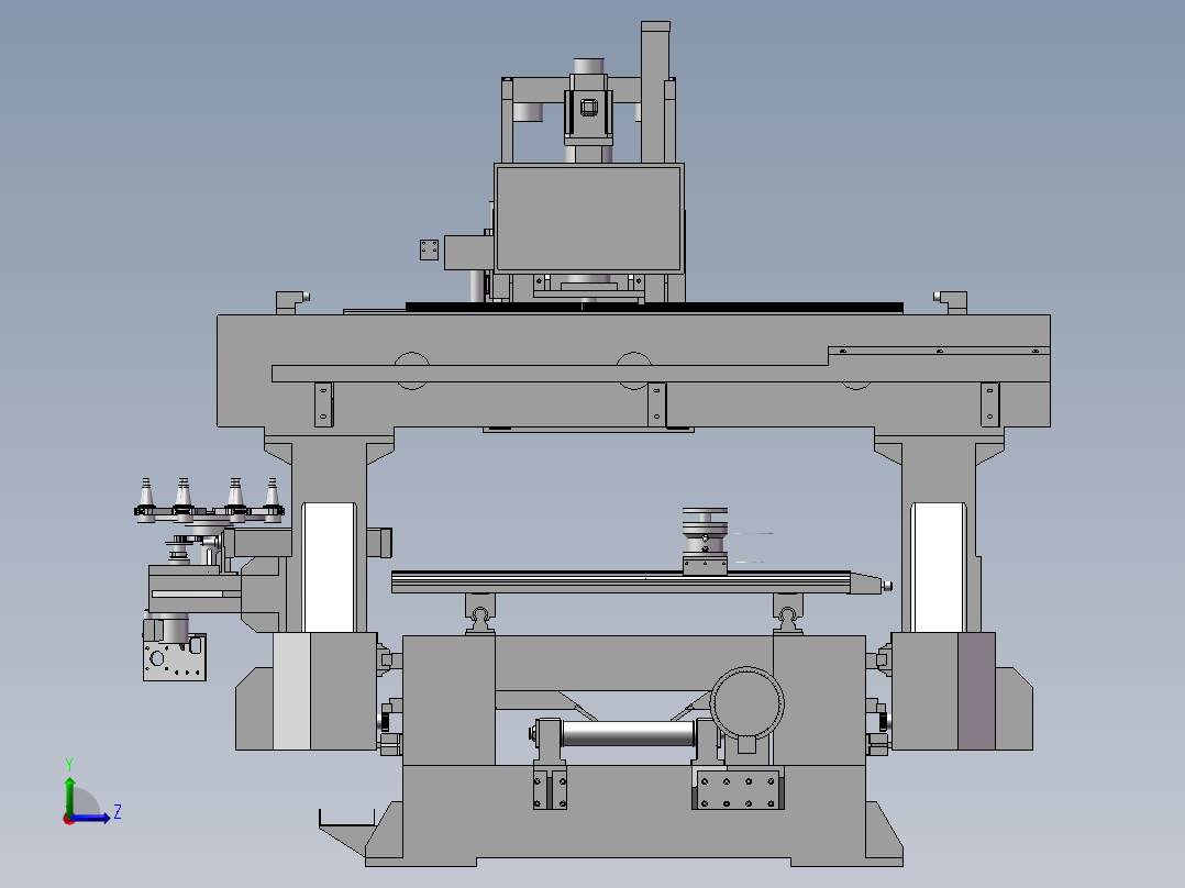 组装门的机械设备左视图