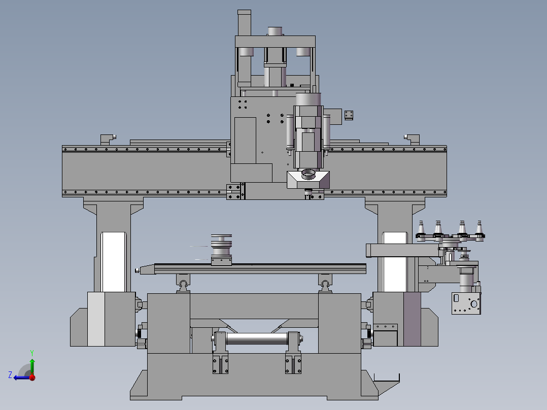组装门的机械设备右视图
