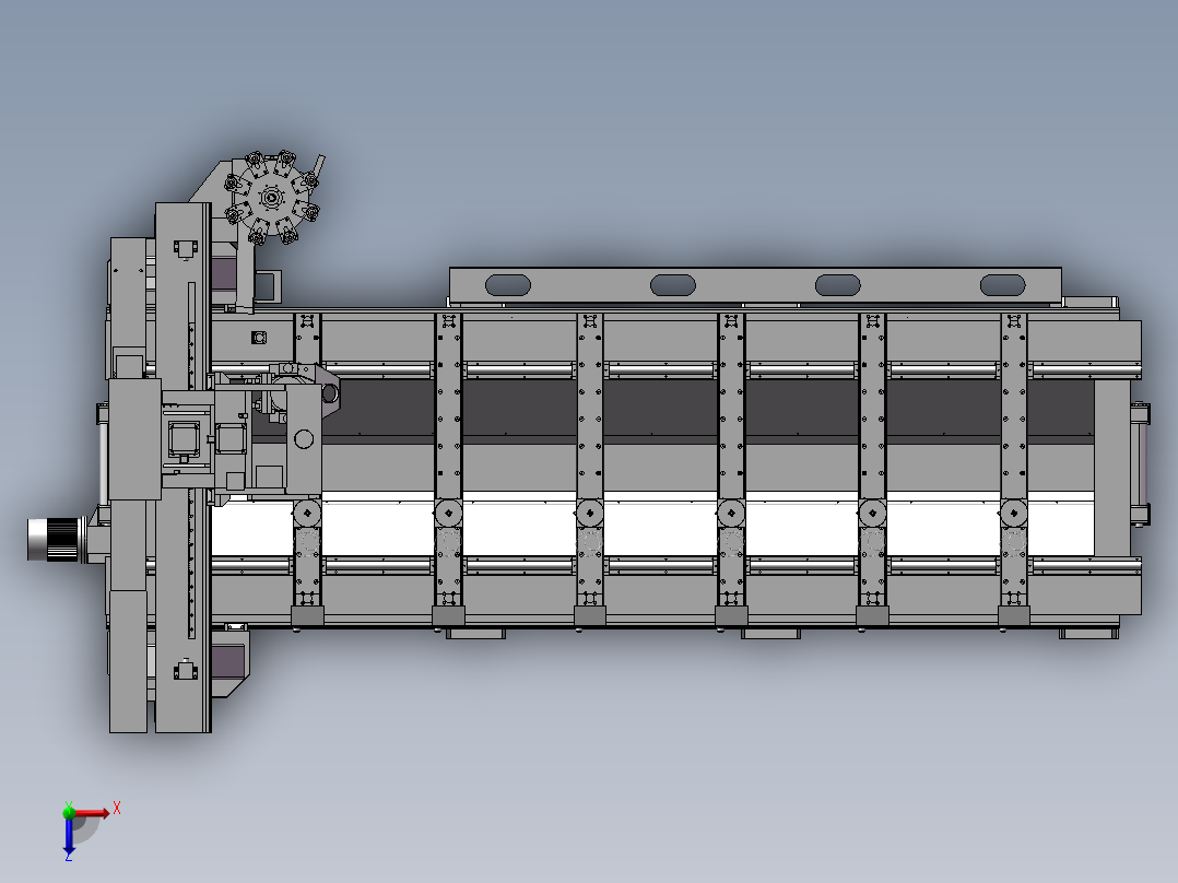 组装门的机械设备俯视图