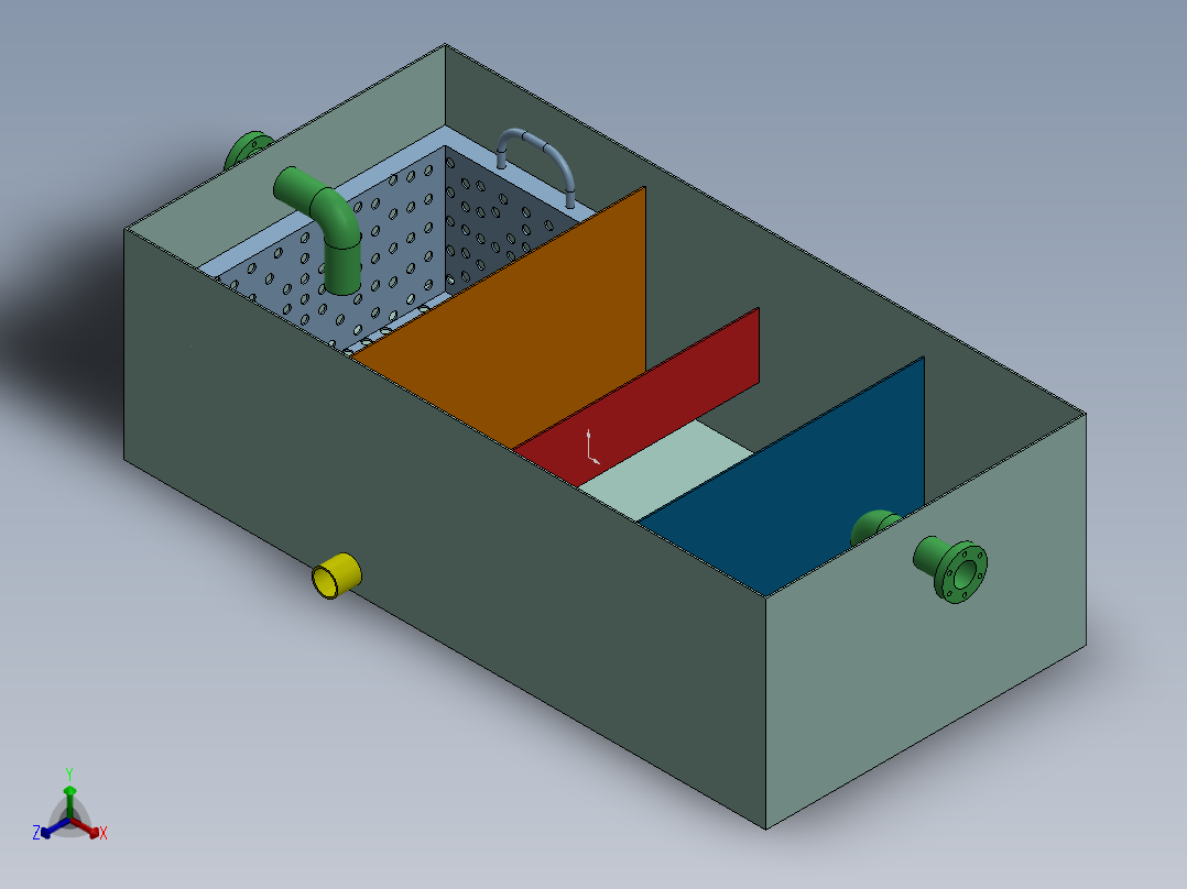 隔油池正等轴测图