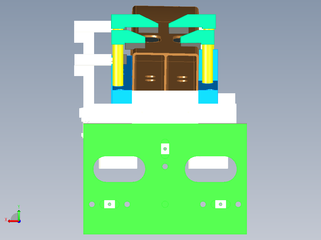红旗汽车防撞梁气动夹具后视图