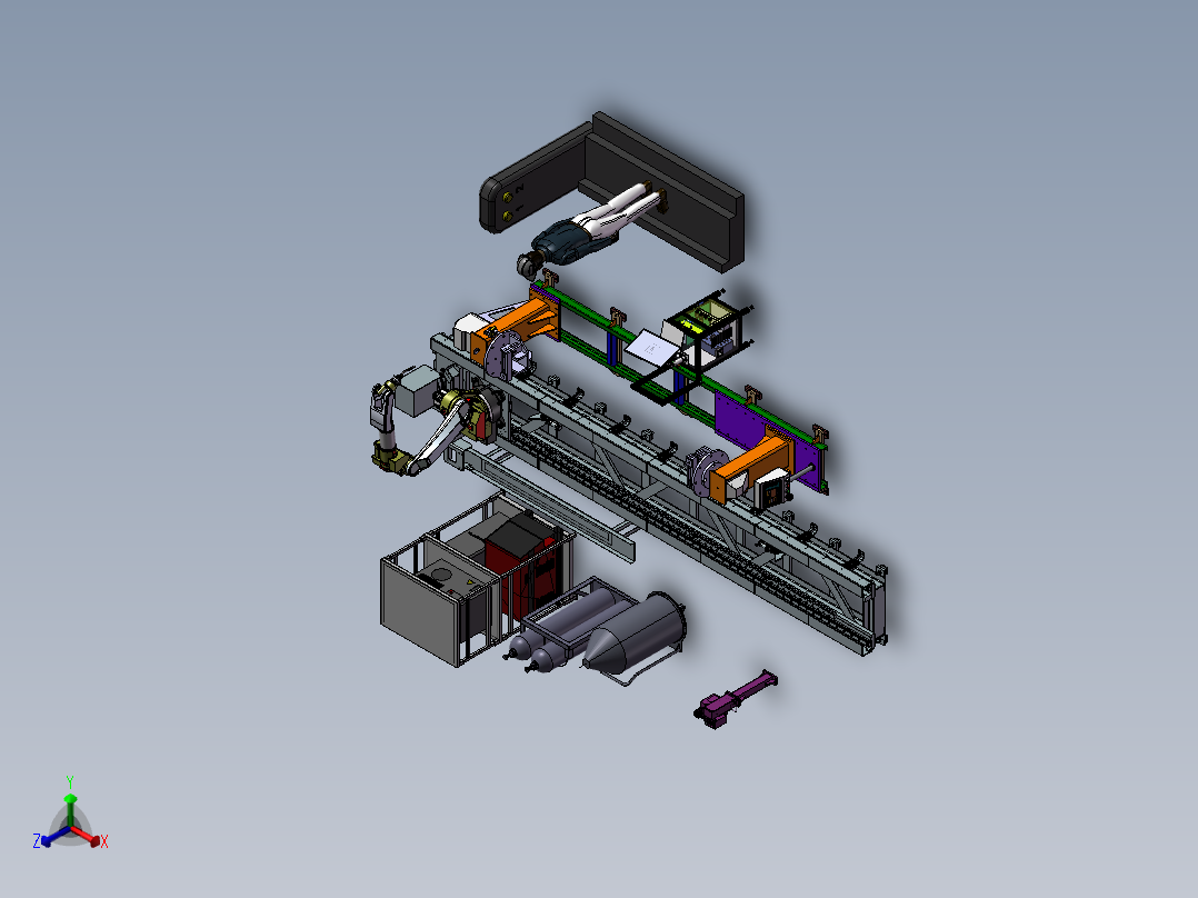 焊接机械手与变位机调试模拟sw18正等轴测图