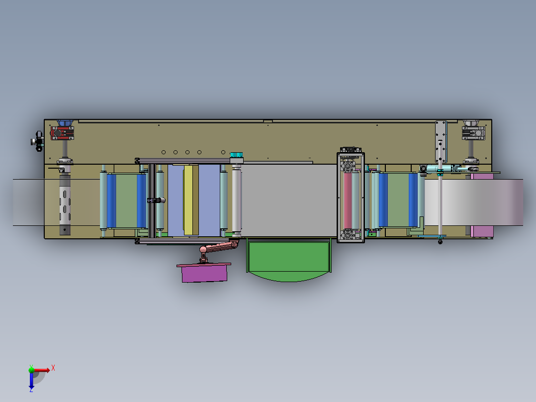 无纺布复卷检测机sw18可编辑俯视图