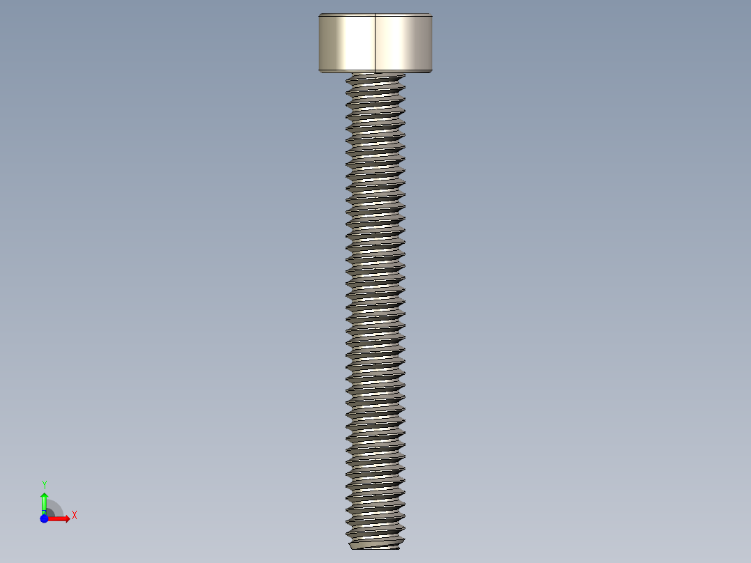 Screw_DIN_912_M2x16F_A2.STEP公制内六角螺钉前视图