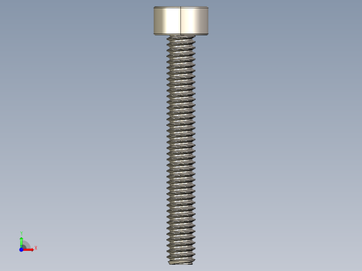 Screw_DIN_912_M2x16F_A2.STEP公制内六角螺钉前视缩略图