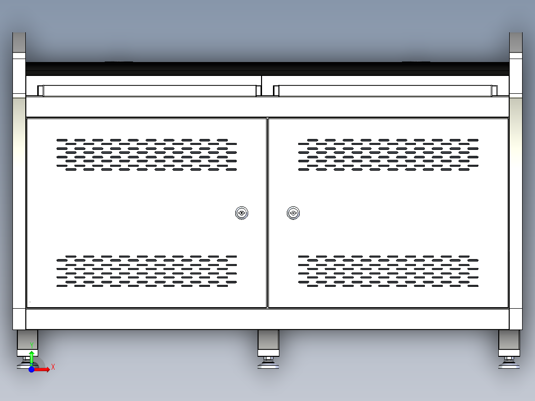 豪华钢木操作台前视图