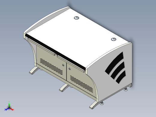 豪华钢木操作台正等轴测缩略图