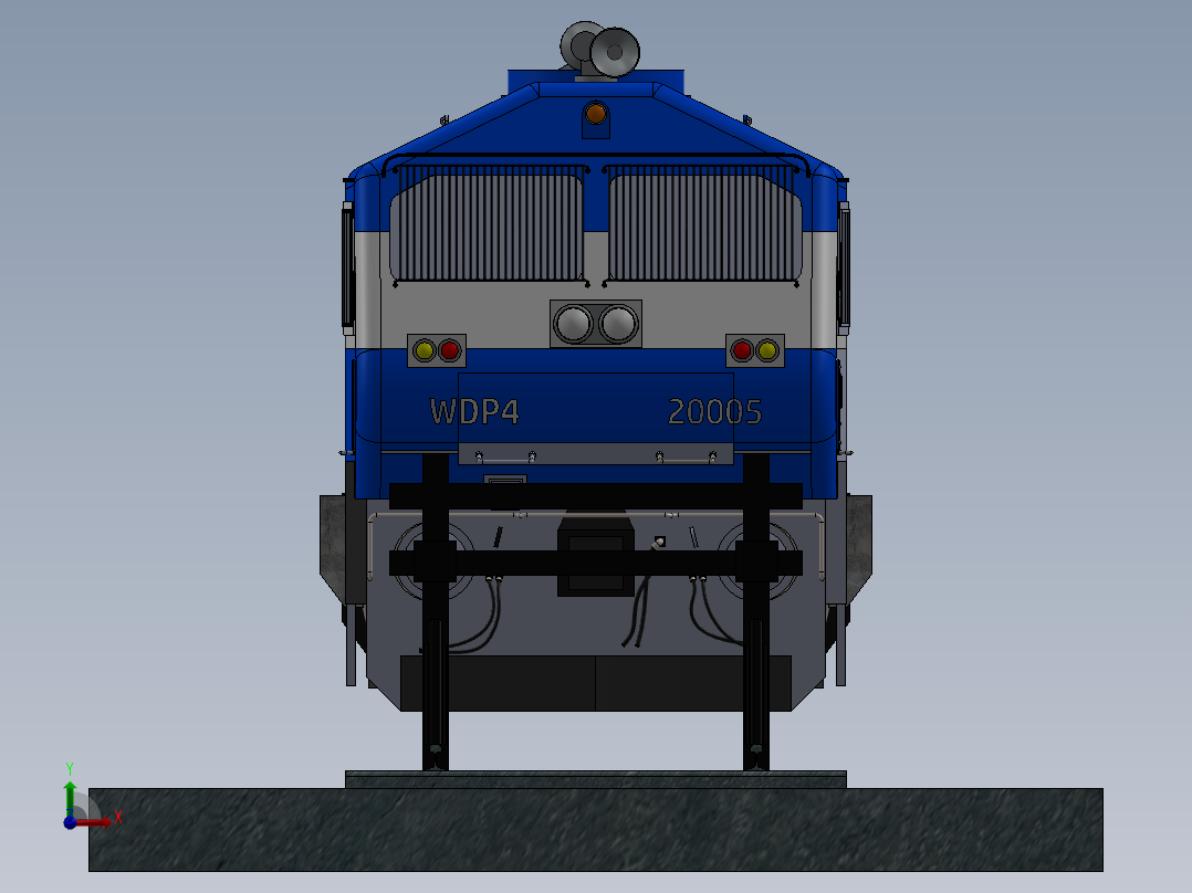 火车机车列车locomotive-engine-4831-模型格式为 sw前视图