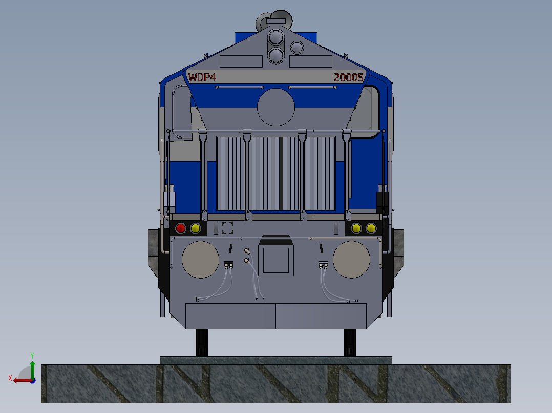 火车机车列车locomotive-engine-4831-模型格式为 sw后视图