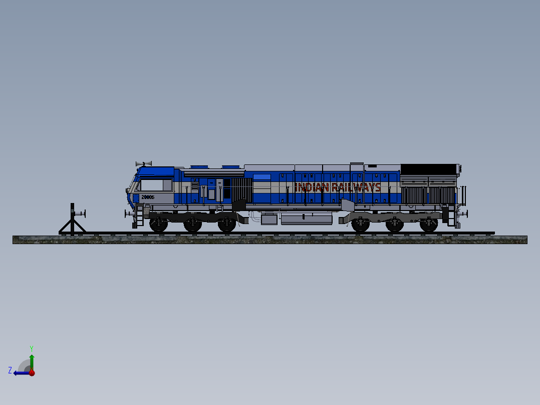 火车机车列车locomotive-engine-4831-模型格式为 sw右视图