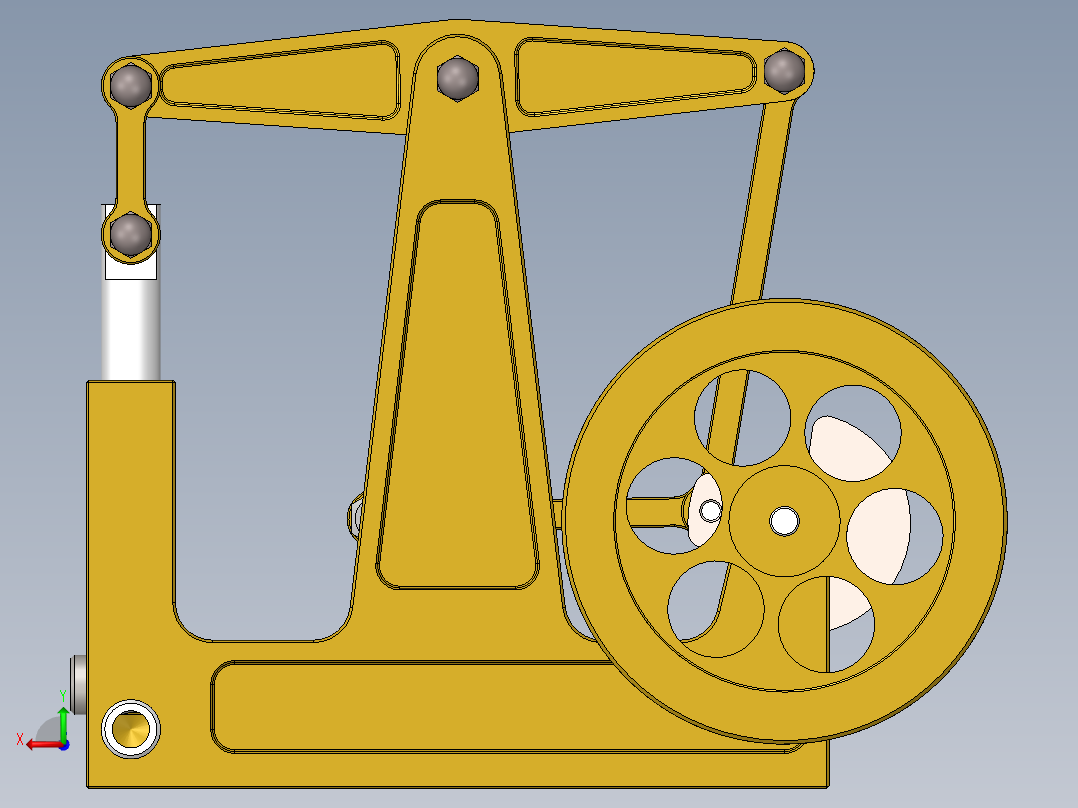 蒸汽机sa-2-205-1838-模型格式为 sw后视图