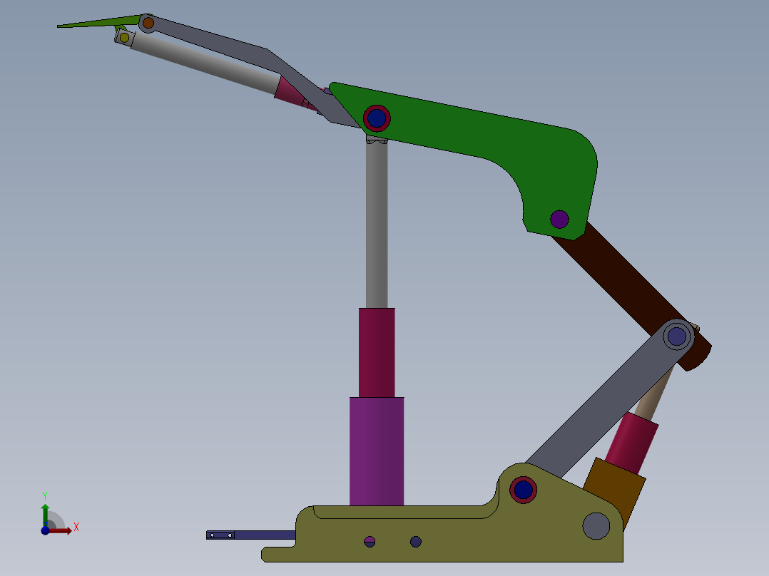 采煤液压升降工作台设计（支撑掩护式液压支架含三维SW模型）+CAD图+说明书前视图