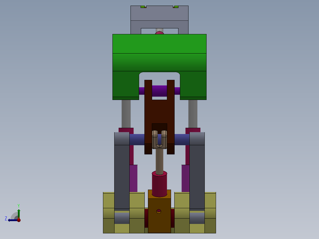 采煤液压升降工作台设计（支撑掩护式液压支架含三维SW模型）+CAD图+说明书右视图